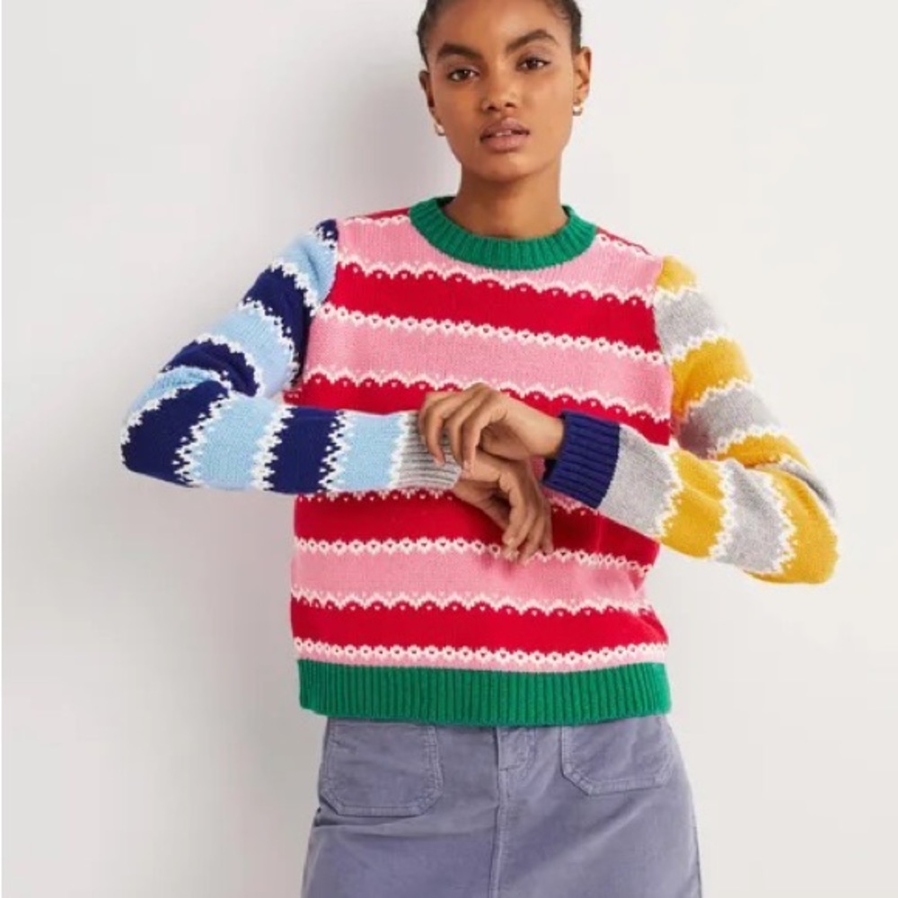 Boden colorful striped sweater